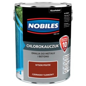 Emalia Chlorokauczuk do Metalu i Betonu Czerwony Tlenkowy 5L Nobiles