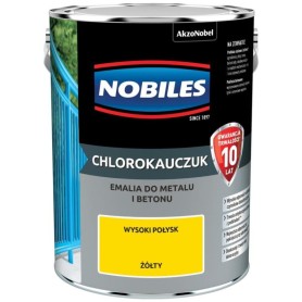 Emalia Chlorokauczuk do Metalu i Betonu Żółty 5L Nobiles