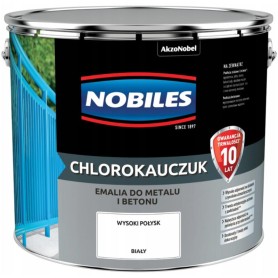 FARBA EMALIA CHLOROKAUCZUK BIAŁA 10L  NOBILES