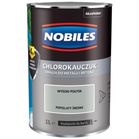 FARBA EMALIA CHLOROKAUCZUK POPIELATA ŚR. 1L NOBILES