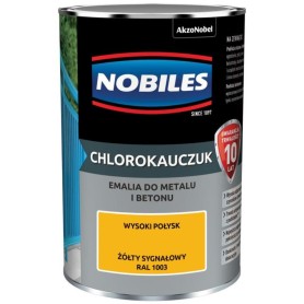 Emalia Chlorokauczuk do Metalu i Betonu Żółty Sygnałowy 1L Nobiles