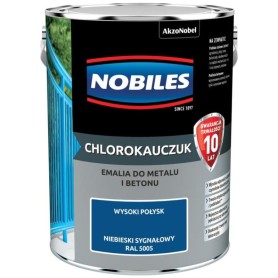 Emalia Chlorokauczuk do Metalu i Betonu Niebieski Sygnałowy 5L Nobiles