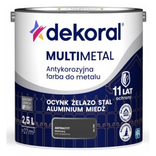 Farba antykorozyjna Multimetal Antracyt  2,5L Dekoral