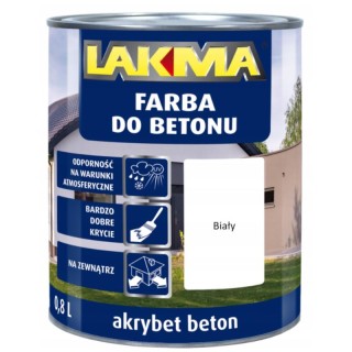 FARBA DO BETONU AKRYBET BIAŁA 0,8L LAKMA