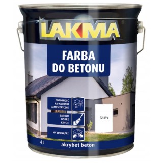 FARBA DO BETONU AKRYBET BIAŁA A 4L LAKMA