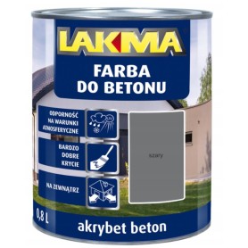 FARBA DO BETONU AKRYBET SZARA 0,8L LAKMA