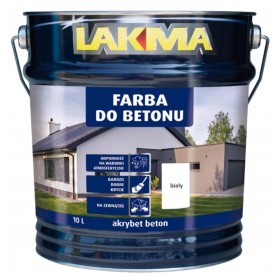 FARBA DO BETONU AKRYBET BIAŁA A 10L LAKMA