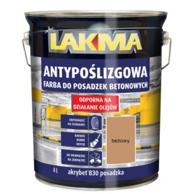 FARBA DO BETONU AKRYBET BEŻOWA 4L B-30 LAKMA POSADZKA