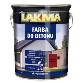 Farba do betonu Akrybet Beton czerwony  tlenkowy 5L Lakma