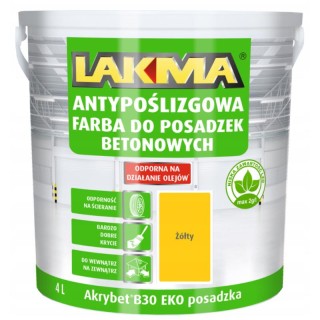 Farba do betonu Akrybet B30 posadzka  żółty 4L Lakma