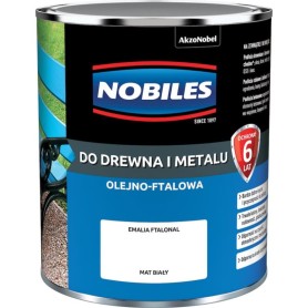 Emalia Do Drewna i Metalu Ftalonal Biały Mat 0,9L Nobiles