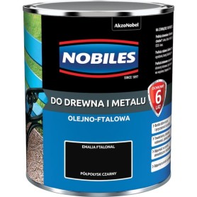 Emalia Do Drewna i Metalu Ftalonal Czarny 0,9L Nobiles