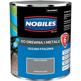 Emalia Do Drewna i Metalu Ftalonal Szary 0,9L Nobiles