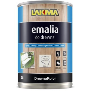 Emalia Akrylowa Do Drewna Biała Półmat  0,8L Lakma