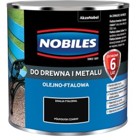 Emalia Do Drewna i Metalu Ftalonal Czarny 0,25L Nobiles