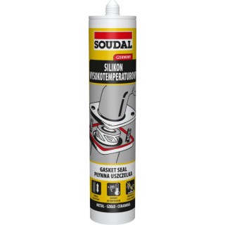 Silikon wysokotemp. czerwony 280ml  Soudal