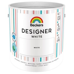 Farba Beckers Designer White 2,5L Biała Lateksowa do Ścian i Sufitów