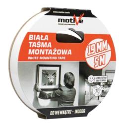 Taśma montażowa biała 19mm/5m Motive