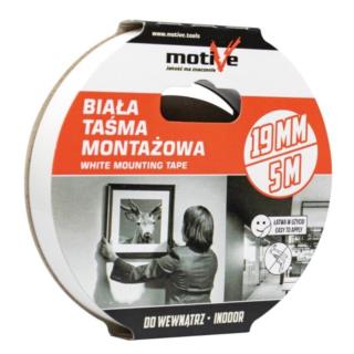 Taśma montażowa biała 19mm/5m Motive