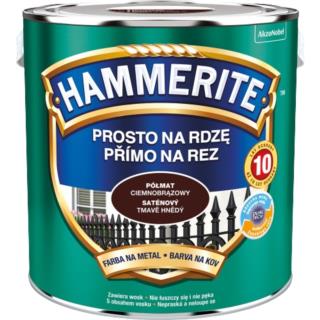 Farba Hammerite Prosto Na Rdzę Półmat Ciemnobrązowy 2,5L do Metalu