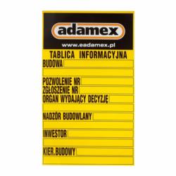 Tablica informacyjna budowlana 70x120cm Adamex