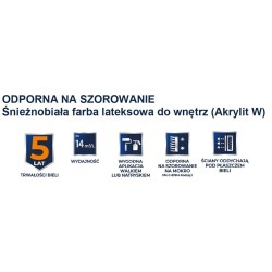 FARBA EMULSJA AKRYLIT-W PLUS  1L ŚNIEŻNOBIAŁA