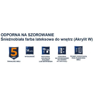 FARBA EMULSJA AKRYLIT-W PLUS  1L ŚNIEŻNOBIAŁA