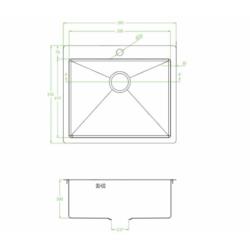 LAVEO ADEN  ZLEW PODWIESZANY SLA 810T  54X44 CM