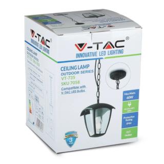 Lampa Wisząca Zewnętrzna V-TAC VT-735 Czarna 7058