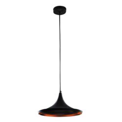 LAMPA WISZĄCA CARIN E27/60W CZARNY/ZŁOTY