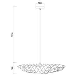 Lampa Wisząca Sufitowa Comet Agora E27 2x40W Srebrna PD-1125-1