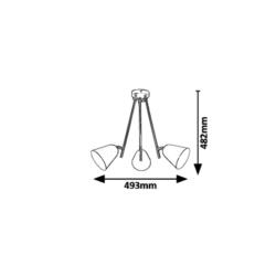 Lampa Żyrandol Alder Rabalux E14 3x40W Czarna 5376