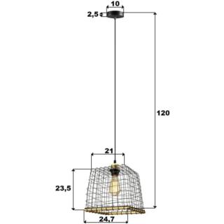 Lampa Wisząca Sufitowa Basket Auhilon E27 Czarna P19003