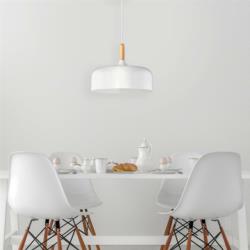 LAMPA WISZĄCA GEMMA E27 40W BIAŁY/BUK 2564