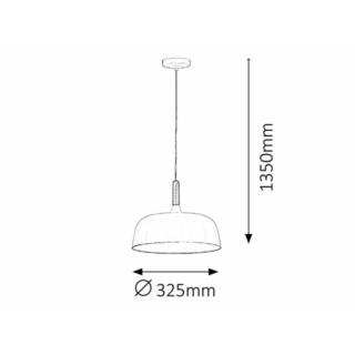 LAMPA WISZĄCA GEMMA E27 40W BIAŁY/BUK 2564