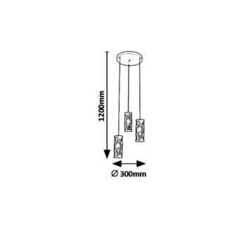 Lampa Wisząca Sufitowa Oberon Rabalux E14 3x40W Brązowa 5339