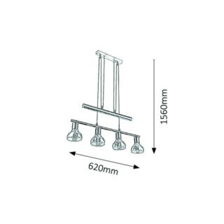 LAMPA WISZĄCA HOLLY 4x40W E14   5551 ANTYCZNE ZŁOTO