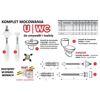 Komplet do mocowania WC Amex Starfix WCF biały