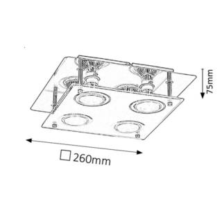 Plafon Naomi LED 5W Gu10/4 15W Chrom 2511