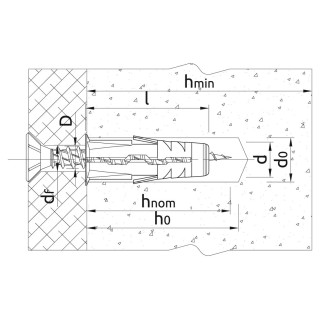 Kołek uniwersalny UNO 10mm z wkrętem 6,0x60mm RawlPlug 13413