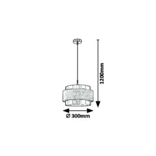 LAMPA WISZĄCA BASIL 5383 CHROM SATYNA/ SREBNY DĄB