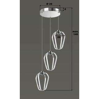 LAMPA WISZĄCA HIKONE III  P8558-3A AUHILON