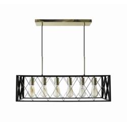 Lampa Wisząca Sufitowa Frame Auhilon E27 6x60W Czarna P2016-6L