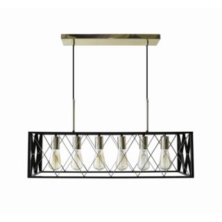 Lampa Wisząca Sufitowa Frame Auhilon E27 6x60W Czarna P2016-6L