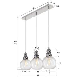 Lampa Wisząca Sufitowa Akso III Auhilon E14 3x40W Srebrna MD1632-3A