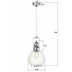 Lampa Wisząca Sufitowa Akso Auhilon E27 60W Srebrna MD1632-1L