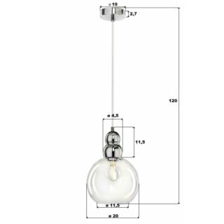 Lampa Wisząca Sufitowa Akso Auhilon E27 60W Srebrna MD1632-1L