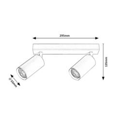 Lampa Sufitowa Spot Solo Rabalux GU10 2x25W Czarny 2085