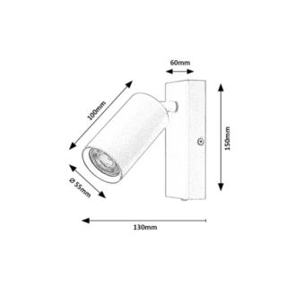 Lampa Ścienna Spot Solo Rabalux GU10 25W Czarna 2084