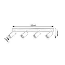 Lampa Sufitowa Spot Solo Rabalux GU10 4x25W Czarny 2086